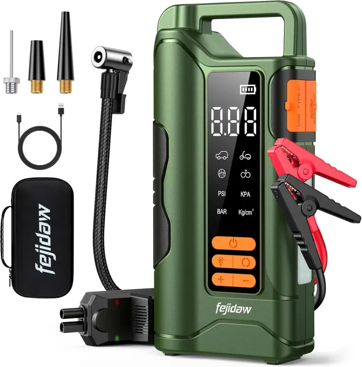 6000A Jump Starter with Air Compressor — 20000mAh, 160PSI Portable Pack