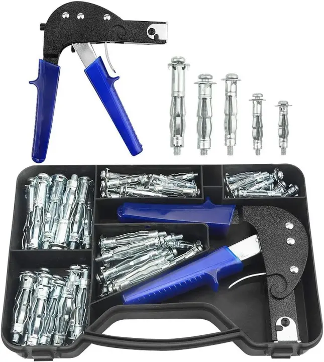 77-Piece Hollow Wall Anchor Setting Kit with Setting Tool (M4–M6)