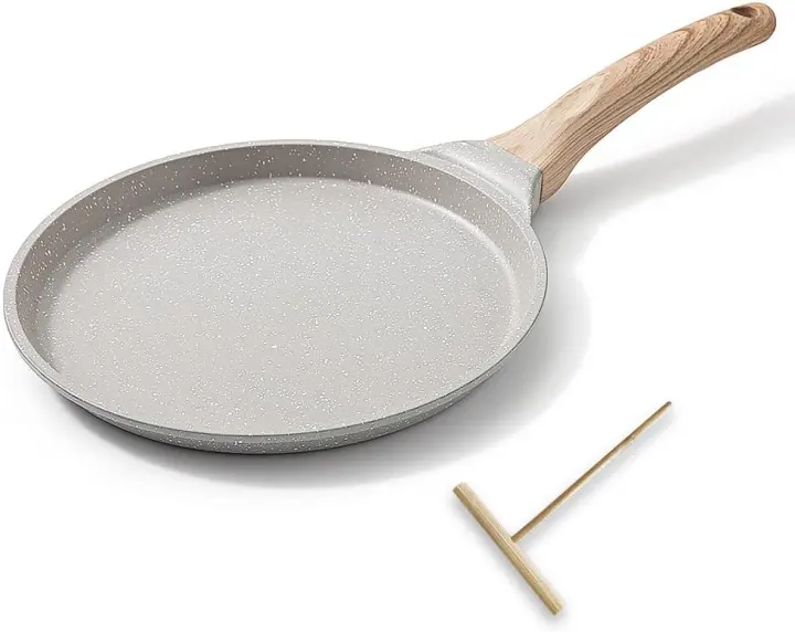 8-Inch Nonstick Crepe Pan with Wooden Spreader — Induction Ready