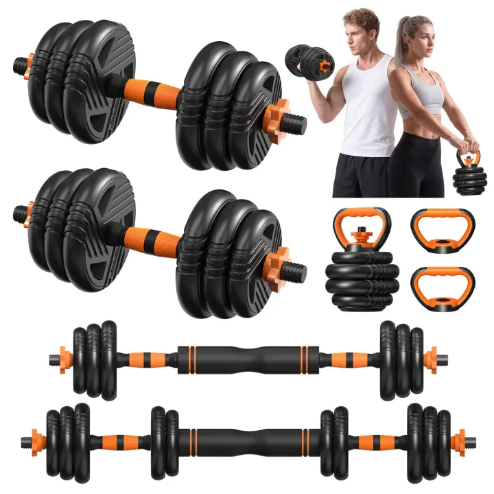 Adjustable 66 lb Dumbbell Set — 5-in-1 Multi-Use Weights