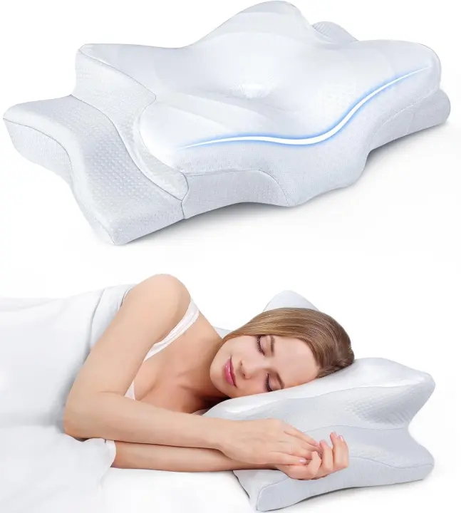 Adjustable Cooling Orthopedic Memory Foam Neck Pillow — Contour Support