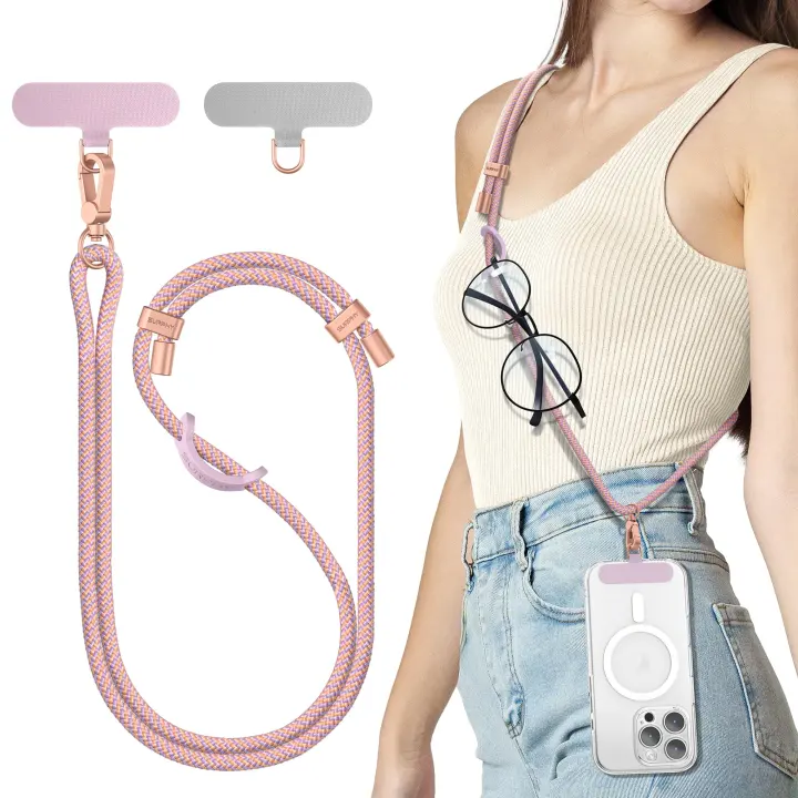 Adjustable Phone Lanyard Crossbody Strap with 2 Tether Tabs