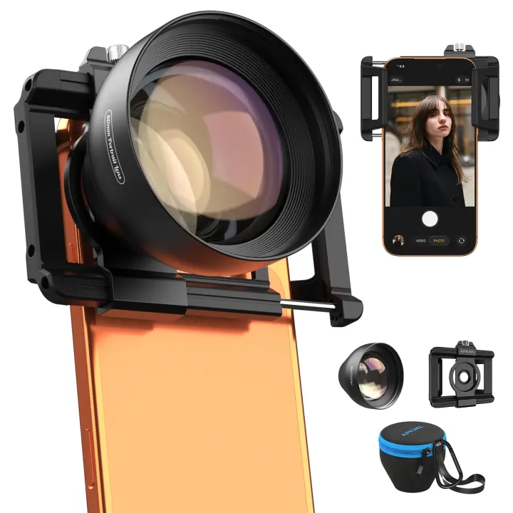 APEXEL 50mm Portrait Telephoto Lens for Smartphones — F1.05 Aperture