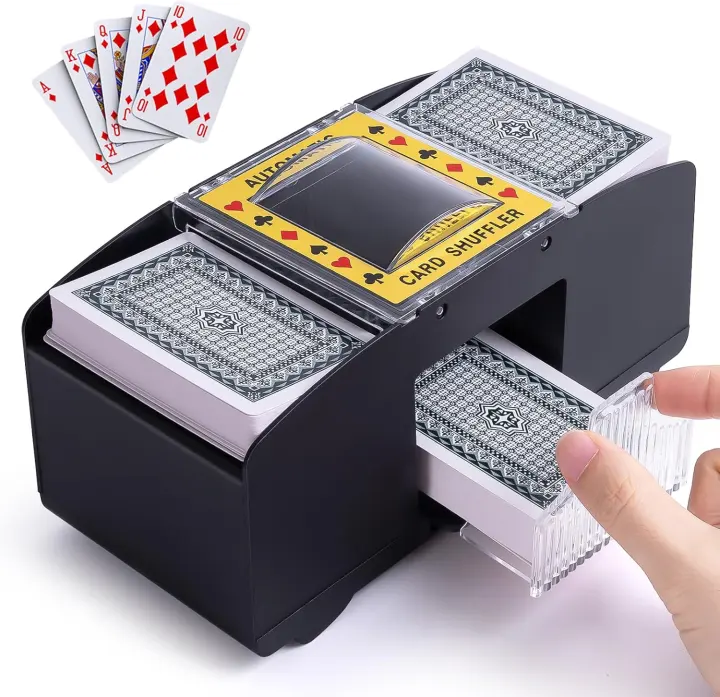 Battery-Powered Automatic Card Shuffler for 2 Decks