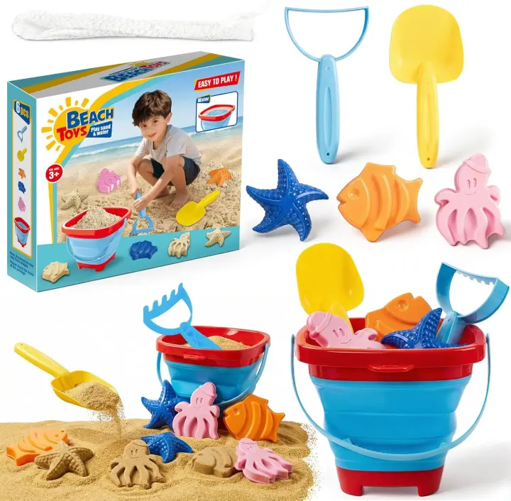Collapsible Beach Sand Toy Set for Toddlers — Travel-Friendly