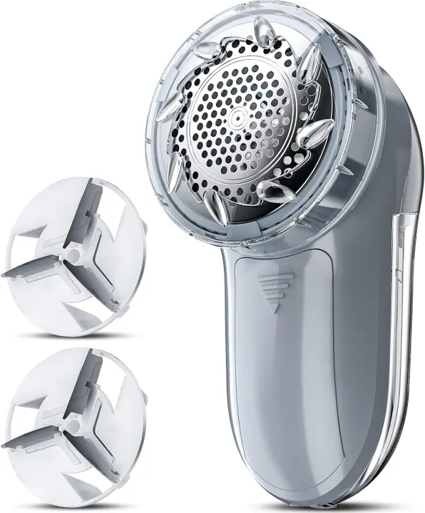 Compact Dual-Power Fabric Shaver and Lint Remover — Gray