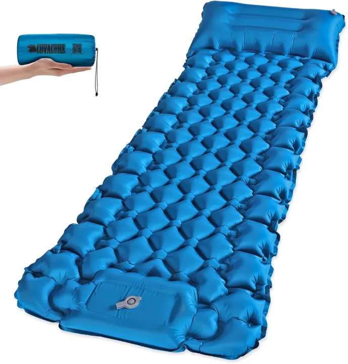 Covacure Inflatable Camping Sleeping Pad — 3.9" Thick Self-Pump Mattress