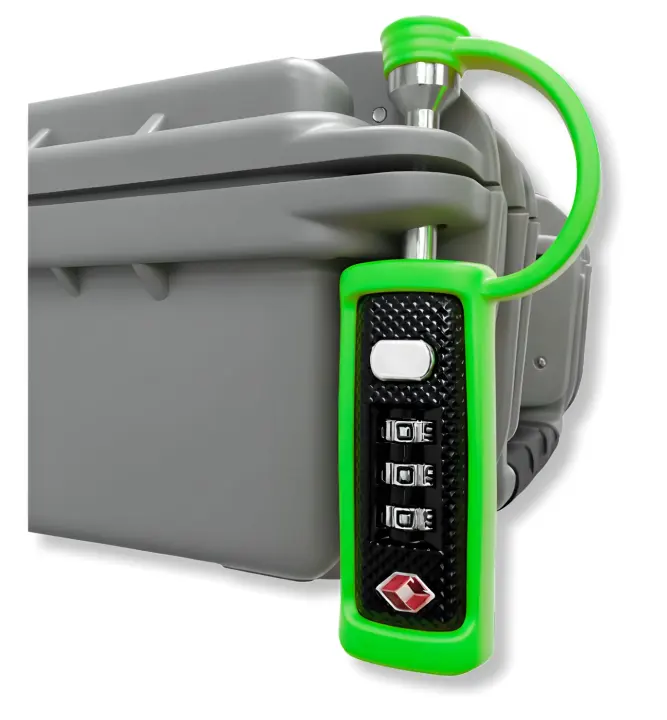 Cut-Resistant TSA Gun Case Lock — Shackleless Single-Shaft, Green