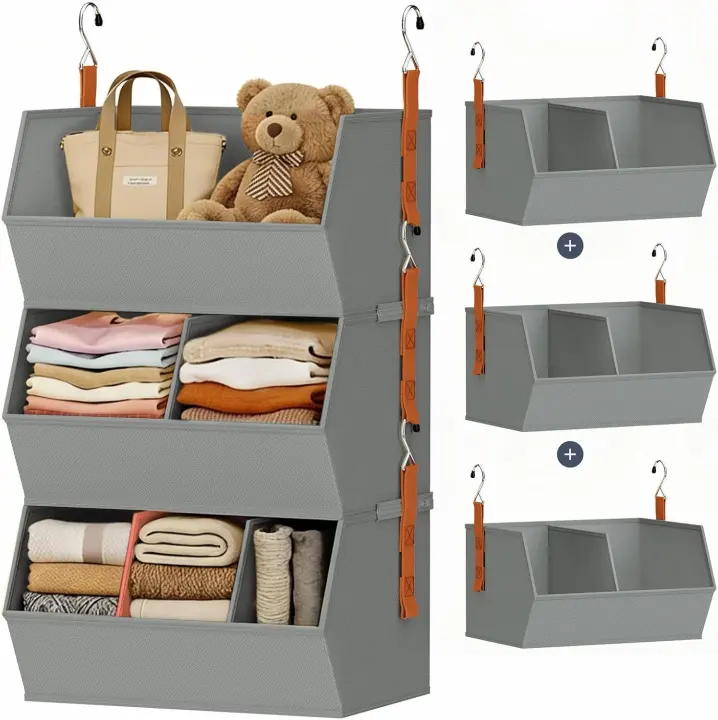 Extra-Large Fabric Hanging Closet Organizer with Dividers