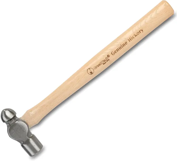 GreatNeck 8 oz Ball Peen Hammer — Hickory-Handled Metalworking Tool