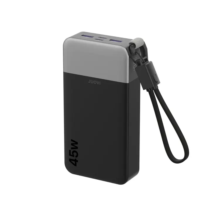 JUOVI 45W 20000mAh Portable Power Bank with Detachable Cable