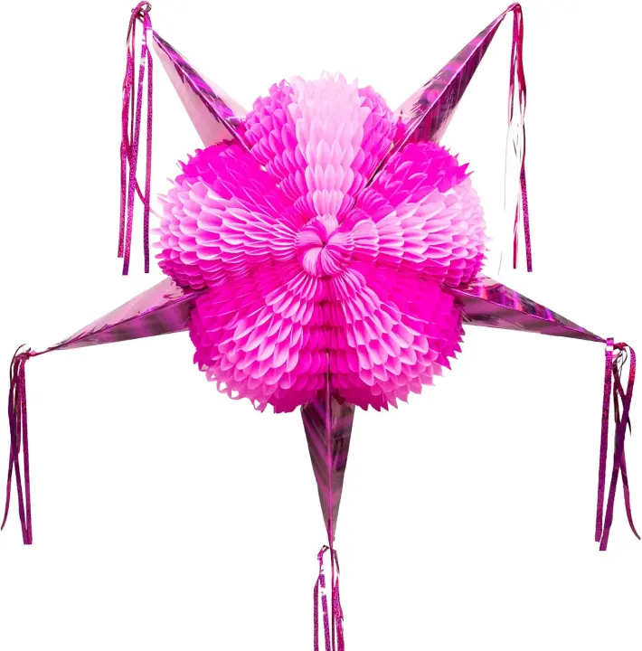 Large Pink Mexican Piñata — 32 in Party Star
