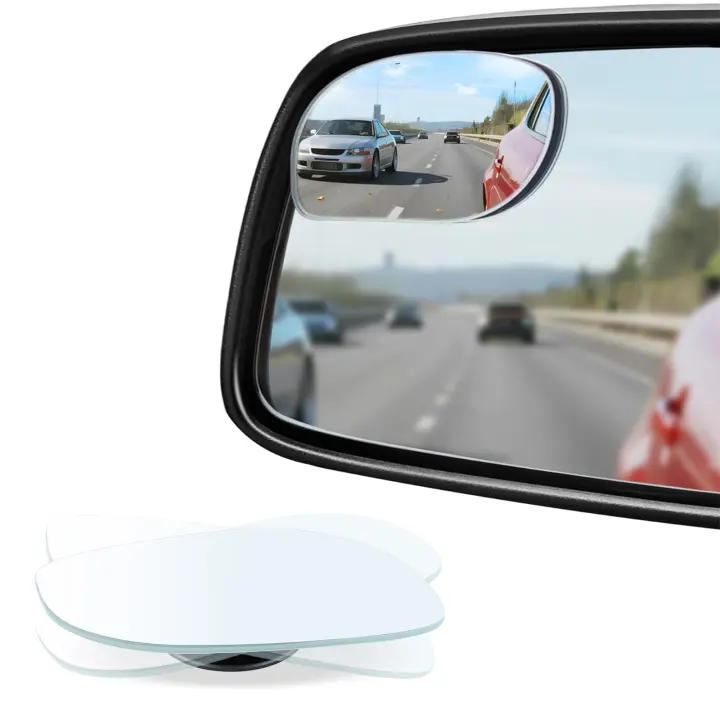 LivTee Frameless Blind Spot Mirrors — HD Convex Side Mirror Set (2-Pack)