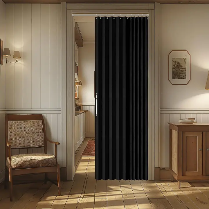 Magnetic Blackout Accordion Door Curtain Panel — 42x78, 1 Panel
