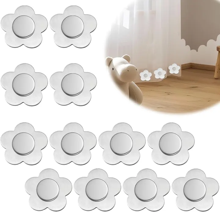Magnetic Floral Tablecloth Weights — 12 Stainless Steel Clips