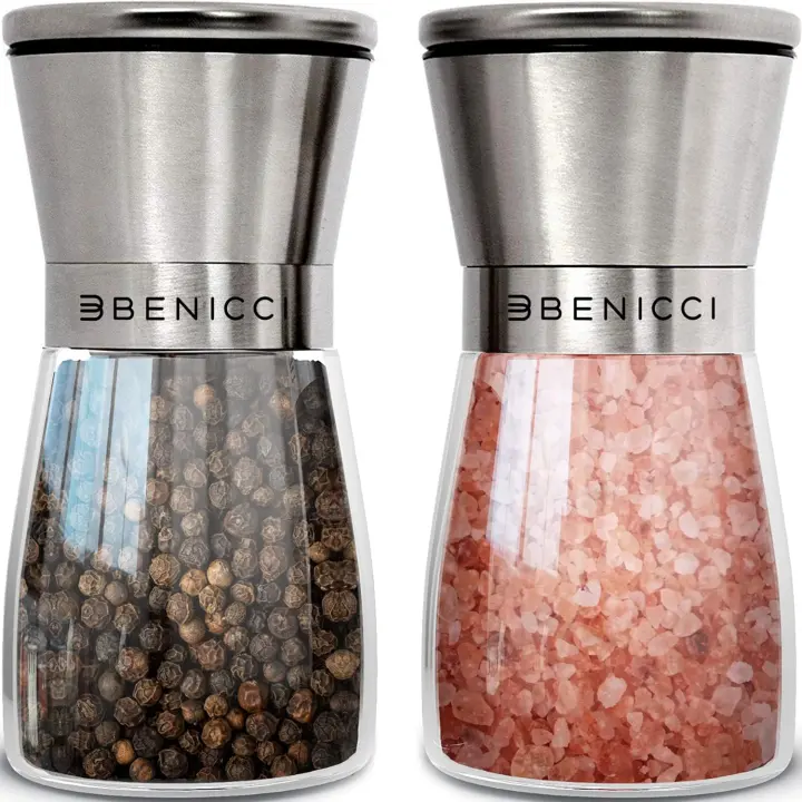 Manual Salt & Pepper Mill Duo — 5 oz Refillable Ceramic Grinders