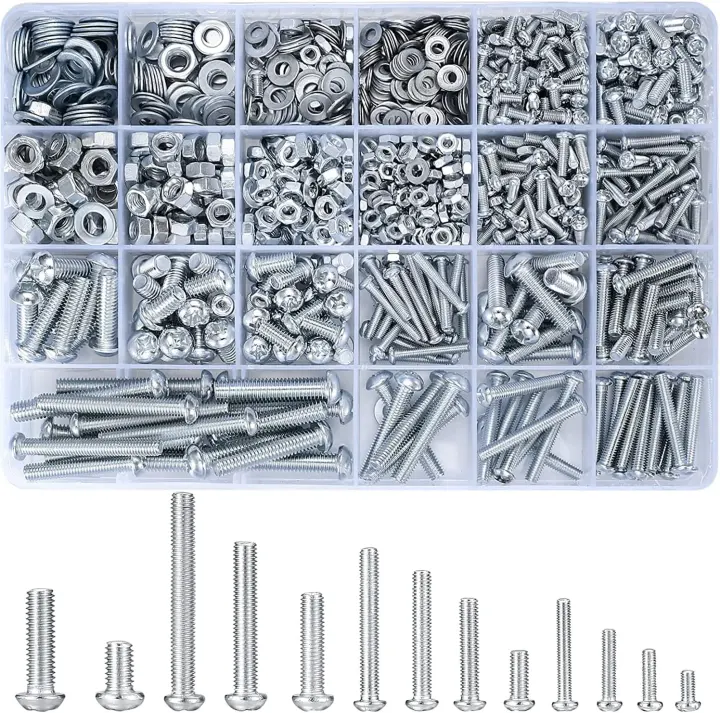 Metric Screw, Bolt & Nut Assortment — 1080-Piece M3–M6 Kit