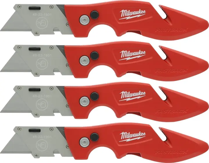 Milwaukee Fastback Flip Utility Knife (48-22-1901) — 4-Pack