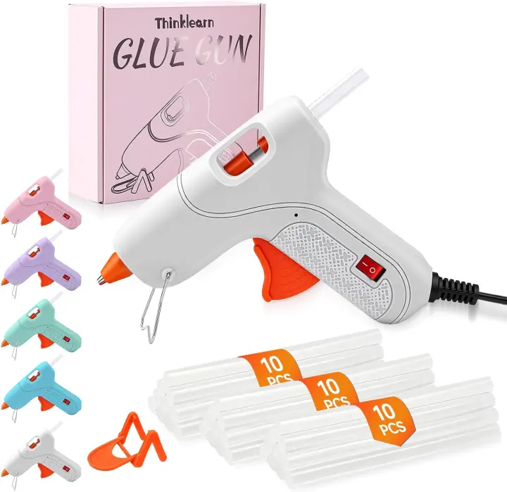 Mini Hot Glue Gun Kit with 30 Glue Sticks — Precision Nozzle, 15W
