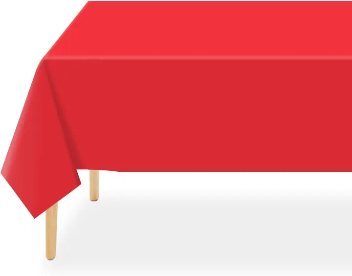 QIKSION 2-Pack Red Disposable Plastic Tablecloths 54 x 108 in