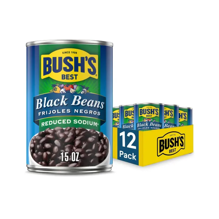 Reduced Sodium Black Beans — Canned (15 oz), 12-Pack