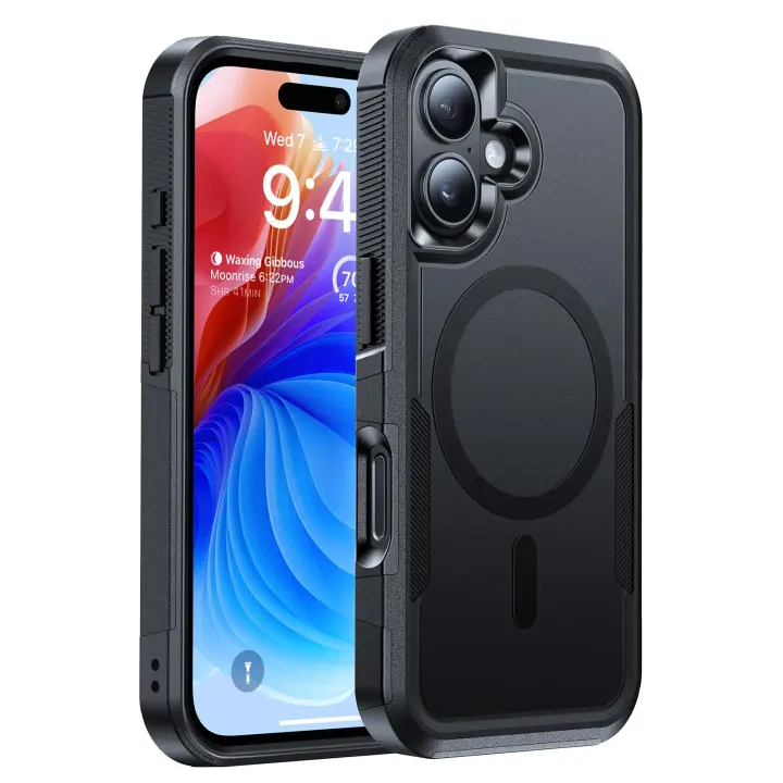 Rugged Magnetic iPhone 17 Case — Dual-Layer Shockproof Protection