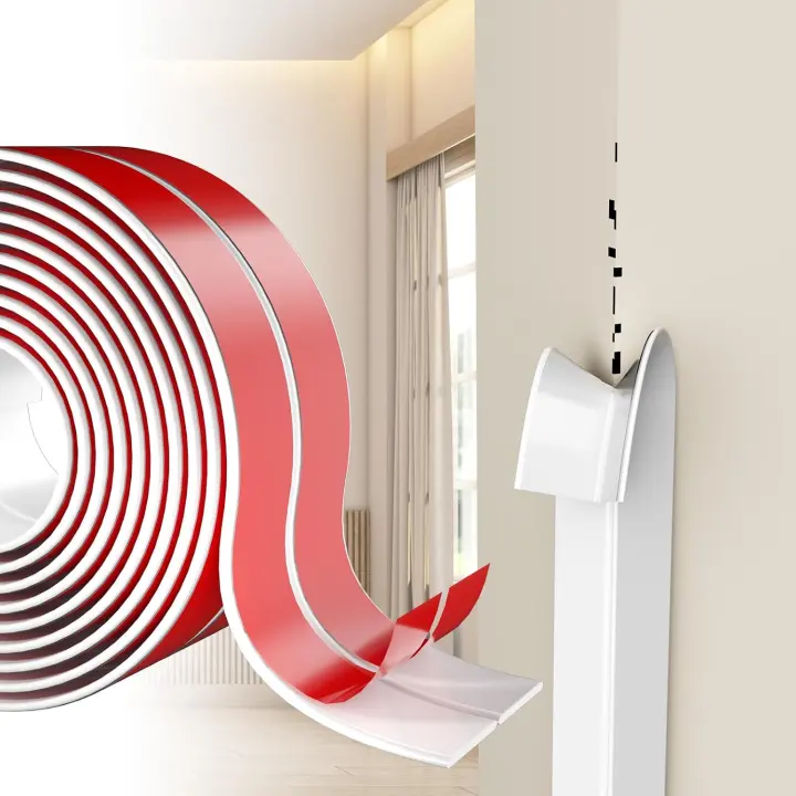 Self-Adhesive Wall Corner Guard — Flexible TPE Edge Protector, White