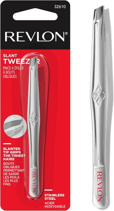 Slanted Tip Stainless Steel Tweezer — Precision Brow & Hair Tool