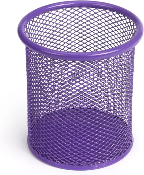 Tamaki Wire Mesh Pen Cup — Purple Desk Pencil Holder