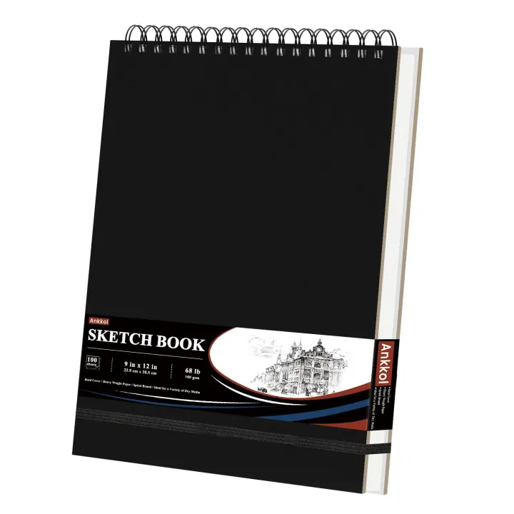 Top-Spiral 9x12 Sketchbook — 100 Sheets, 100gsm Laid-Texture Paper