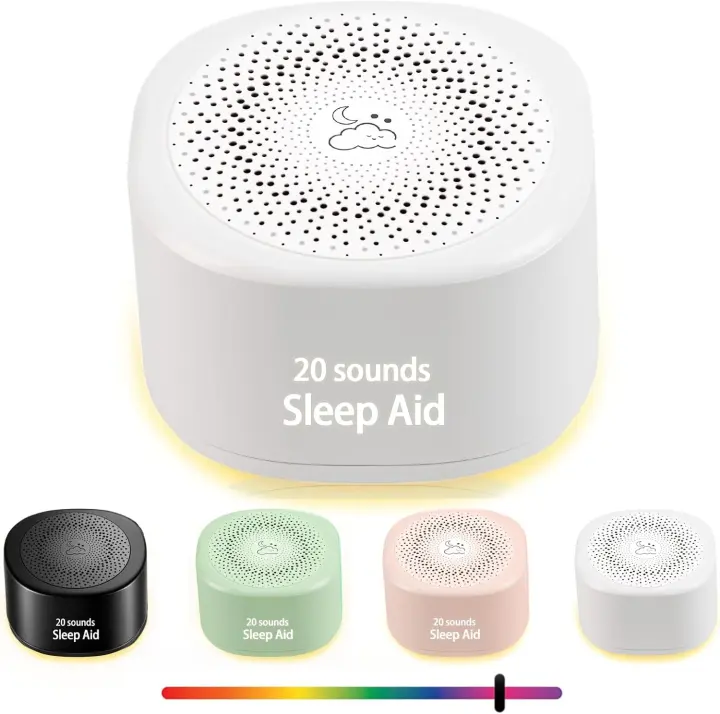 Travel White Noise Sound Machine — Portable Sleep Aid, 20 Sounds