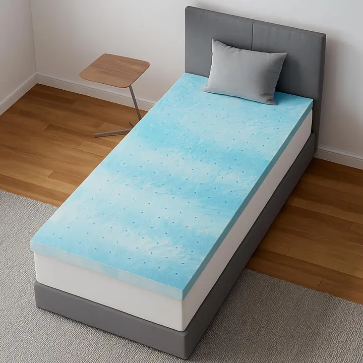 Twin Memory Foam Mattress Topper — 2-Inch Cooling Gel, Ventilated