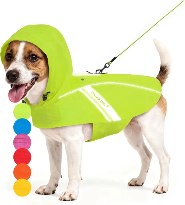 VIVAGLORY Waterproof Dog Raincoat — Small, Bright Yellow