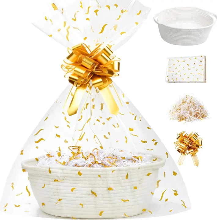 White Woven Cotton Rope Gift Basket Kit — 12×8×5 Gift Basket