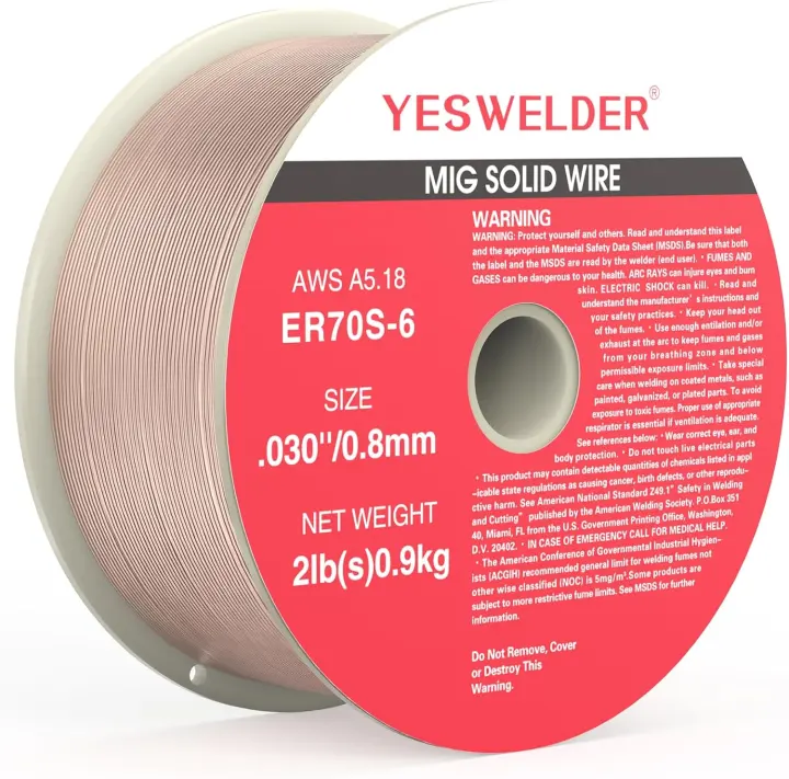 YESWELDER ER70S-6 .030 in MIG Wire — Copper-Coated Carbon Steel on ABS Spool