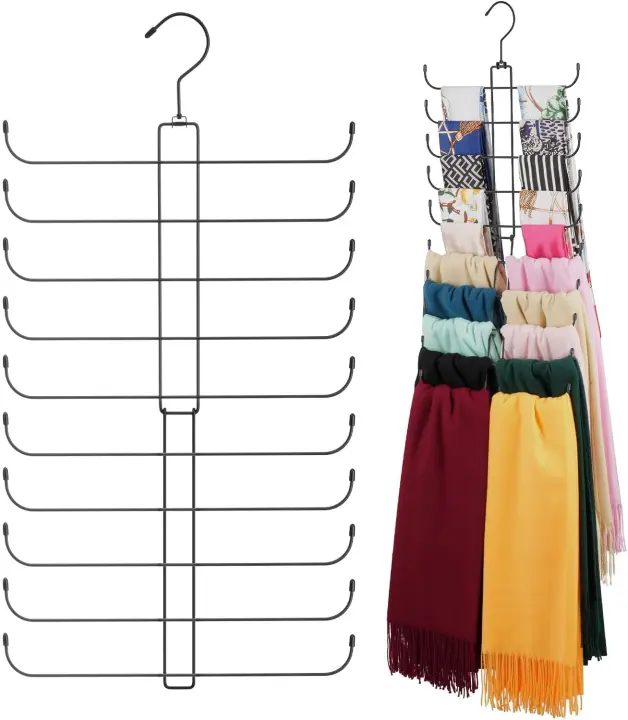 ZEDODIER 2-Pack Scarf Hanger — 40-Hook Rotating Metal Organizer