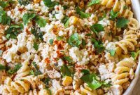 Creamy Elote Chicken Pasta Salad