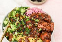 Quick Air Fryer Salmon Bowls: Sweet and Spicy Prune Delight