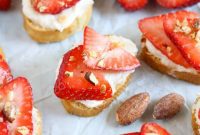 Goat Cheese Crostini with Strawberries, Honey & Toasted Almonds