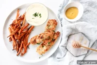 Crispy Almond Chicken Tenders & Zesty Greek Yogurt Honey Mustard