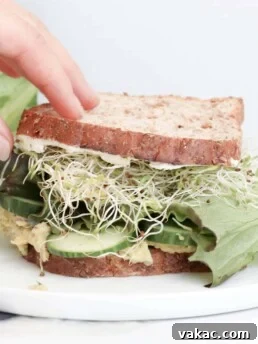 High Protein Green Goddess Chickpea Salad Sandwich