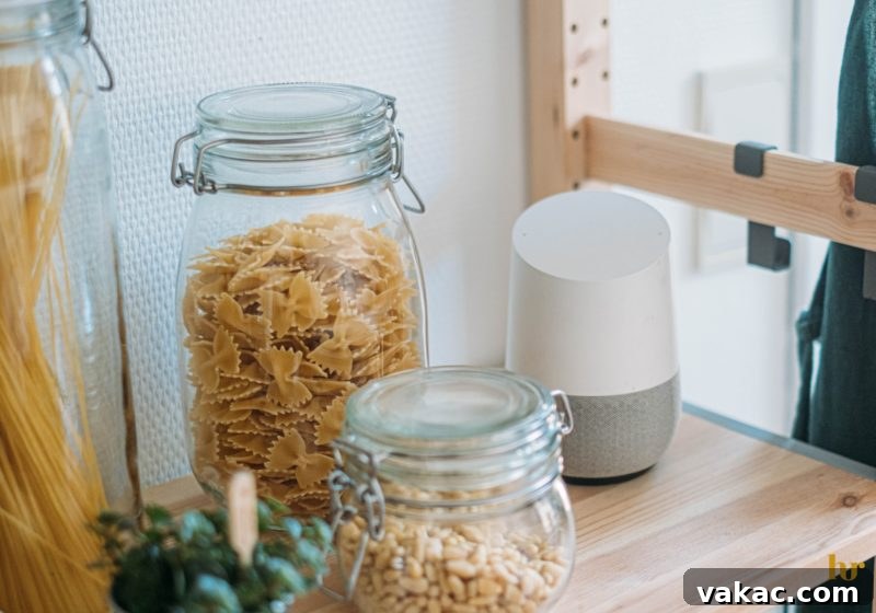 Choosing Your Perfect Pasta: A Noodle Showdown 5 Assorted dry pasta noodles of various shapes and colors neatly stored in clear glass jars, demonstrating organized pantry storage.