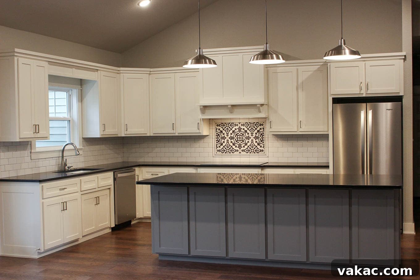2017's Most Loved Recipes 3 A pristine, spacious new kitchen with ample counter space and modern appliances.