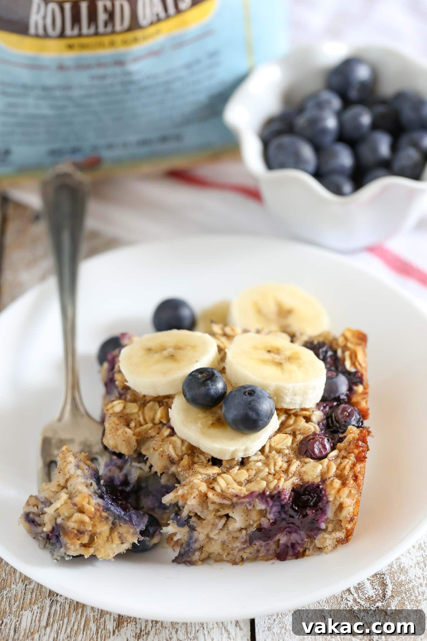 2017's Most Loved Recipes 4 Hearty Blueberry Banana Baked Oatmeal, perfect for a healthy breakfast.