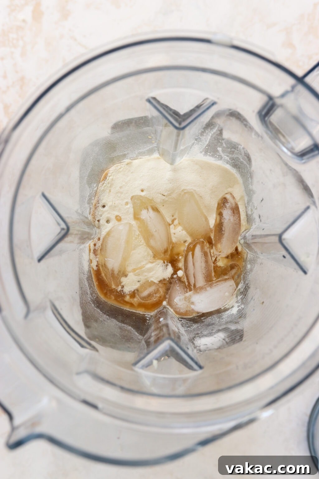 Protein Coffee Surge Smoothie 4 Smoothie ingredients before being blended in the blender.