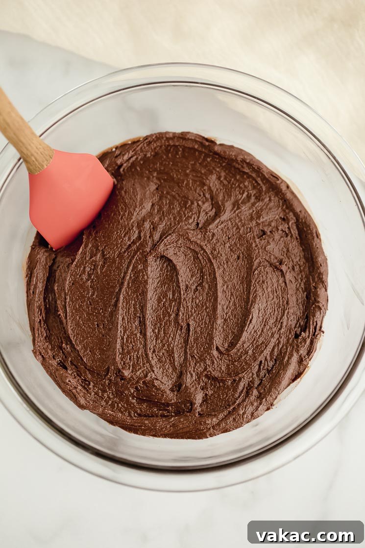 Decadent Brownie Cookies 4 A glass bowl filled with the cookie dough.