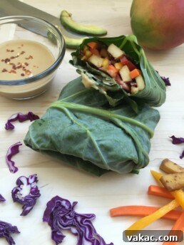 Tofu Stuffed Collard Green Wraps