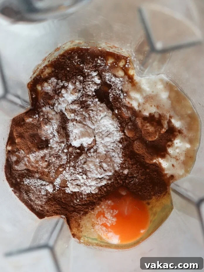 Protein-Packed Banana Cottage Cheese Morning Muffins 4 all the ingredients in a blender before being blended