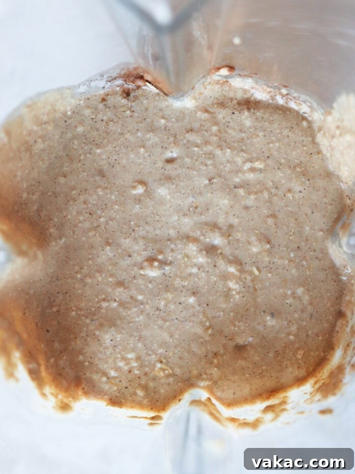 Protein-Packed Banana Cottage Cheese Morning Muffins 5 the ingredients for the cottage cheese muffins blended in a blender
