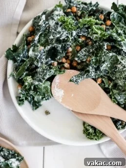 Crispy Chickpea Kale Caesar Salad